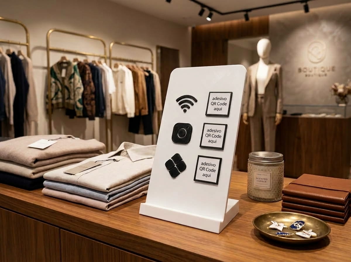 Display Placa Balcão 3 Qr Code Pix Instagram Wifi Loja Branco - imagem 2