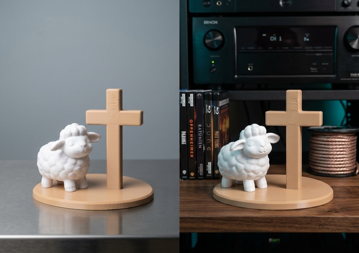 Enfeite Ovelhinha do Bom Pastor Com Cruz Altar Cristão Religioso - imagem 2